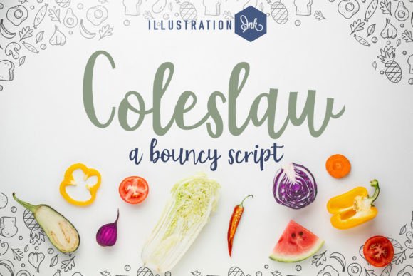 Coleslaw Font: A Casual Cursive Script for Small Business Branding