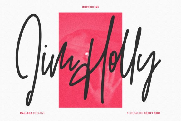 Jim Holly: A Tall, Smooth Script Font for Editorial Elegance